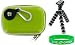 2n1 EVA Hard Shell (Candy Green) Carrying Case and Premium Tripod for Nikon Coolpix S1100pj Digital Camera