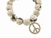 Large Diamond Peace Sign on Conch Shell Bead Bracelet by Sydney Evan
