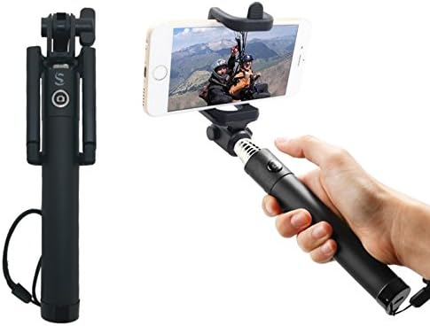 Selfie Stick Bluetooth - Solo Stick - Foldable Pocket Size - Bluetooth Selfie Stick for iPhone 6+, 6s Plus, 5, 4, Samsung Galaxy S6 Edge, S5, S4, Note 5, Note 4, LG, HTC &amp; Others (Black/Black)