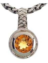 Balissima By Effy Collection Sterling Silver and 18k Yellow Gold Citrine Pendant Necklace