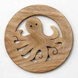 たこ　（遊び心いっぱいの　木のコースター　木のおもちゃ　）　Wooden toys animal coasterの画像