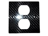 炭素 繊維 コンセント ベース カーボン 3K プレート 特注品 86 × 86 正方形 サイズ モダン シック デザイン 光沢 クリア (２穴)
