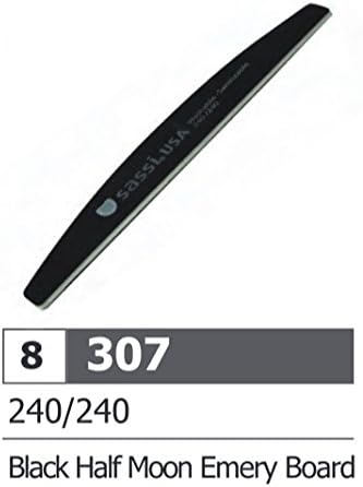 Professional Black Half Moon Emery Board 240 / 240 Grit Made in Korea - 10 pieces, Pedicure, manicure, nail art, buffer, buffering, sanding paper, gently grind your nails, high quality, nail block, nail shine, nail polish