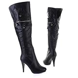 Damen Schuhe, Stiefel, 5151, Synthetik in hochwertiger Leder Optik, Schwarz, Gr 41