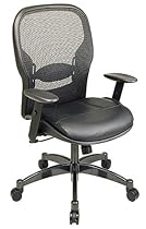 Hot Sale Office Star Breathable Mesh Back and Leather Seat Managers Chair