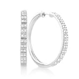 0.50 Carat tw Diamond Hoop Earrings in Sterling Silver