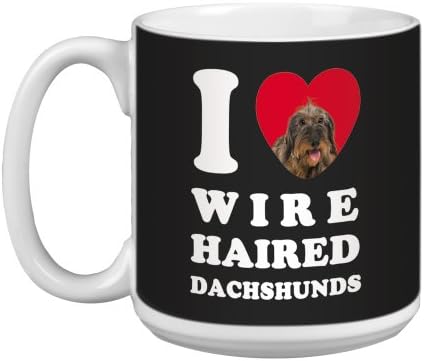 Tree Free Greetings XM29039 I Heart Wire Haired Dachshunds Artful Jumbo Mug, 20-Ounce