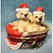 AKC Puppies in Basket Christmas Figurine Yellow Labs Labradors