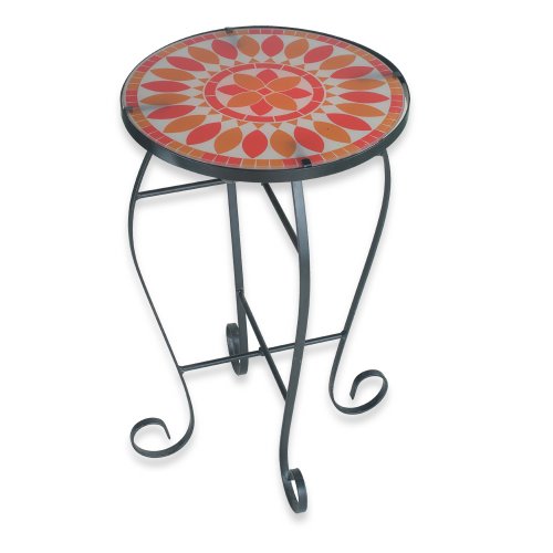 Royce RF59B/BK Home Accents ndoor/Outdoor Lighted Table Red Quill Pattern