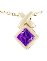 Tommaso Design (tm) Square Genuine Amethyst Pendant