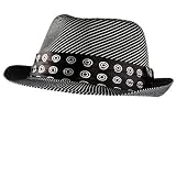New Fedora Hat Black/White Striped