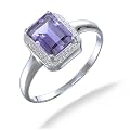 8x6MM 1.20CT Purple Amethyst Ring In Sterling Silver (Available in Sizes 5 - 9)