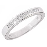 0.50ct Princess Cut Channel Set Diamond Mens Wedding Band Channel Set 14K White Gold ( VS Clarity,...