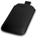 Brand New Black Leather Pouch Case Cover With Pull Up Cord: 