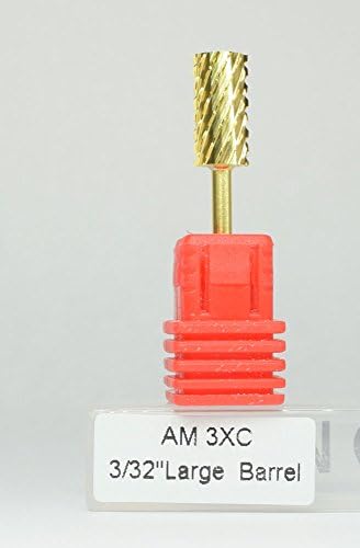 Professional Carbide Bit 3/32" Large Barel AM-3XC Supper Extra Coarse, Gold. Buy 5 (any size) get 1 DIAMOND supper fast drying Top Coat 0.5 oz FREE
