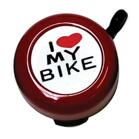 I Love My Bike, Bicycle Bell in Chrome, Red, Blue, Pink, or White by Pyramid