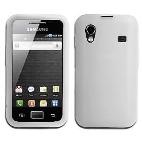 SAMSUNG GALAXY ACE S5830 WHITE SILICONE CASE / COVER/ SKIN WITH SCREEN PROTECTOR