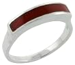 1/4" (7mm) wide Sterling Silver Ring with Carnilian Stone