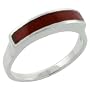 1/4" (7mm) wide Sterling Silver Ring with Carnilian Stone