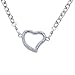 Feilaiger Glass Heart Shape Rhinestone Floating Charm Living Memory Lockets Bracelet Set - Free Link Chain