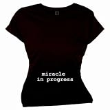 Flirty Diva Tees Woman's SoftStyle T-Shirt-Miracle in Progress-Black-White