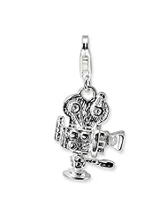 Amore La Vita Sterling Silver 3-D Movie Camera Charm with Lobster Clasp