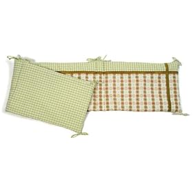 Baby Boum Cotty Lime Patchwork Cot Bed Bumper (Lime, Brown and Orange,36 X 180cm)