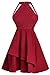 ZKESS Women's Sleeveless Lace Party Club Skater Dress M Size Red