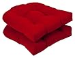 Pack of 2 Outdoor Patio Wicker Chair Seat Cushions - Venetian Red