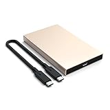 Satechi アルミニウム2.5インチUSB Type C 3.1外部HDDハードドライブディスクケース　HDDとSSD用のUSB C インターフェイス付き (ゴールド)