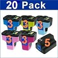Inkwor@ 20 Pack Hp 02 Hp02 Hp02xlcompatible Ink Cartridges Photosmart D7360 D7460 8250 D7260 D7160 C5180 C6180 C6280 C7180 C7280 C8180 5 Black 3 Yellow 3 Light Cyan 3 Cyan 3 Light Magenta