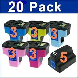 Inkwor@ 20 Pack Hp 02 Hp02 Hp02xlcompatible Ink Cartridges Photosmart D7360 D7460 8250 D7260 D7160 C5180 C6180 C6280 C7180 C7280 C8180 5 Black 3 Yellow 3 Light Cyan 3 Cyan 3 Light Magenta