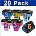 Inkwor@ 20 Pack Hp 02 Hp02 Hp02xlcompatible Ink Cartridges Photosmart D7360 D7460 8250 D7260 D7160 C5180 C6180 C6280 C7180 C7280 C8180 5 Black 3 Yellow 3 Light Cyan 3 Cyan 3 Light Magenta