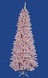 4.5' Pre-Lit LED Flocked Pink Artificial Spruce Slim Christmas Tree- Clear Lts