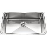 Houzer NOG-4150-1 Nouvelle Single Bowl Undermount Stainless Steel Kitchen Sink, 31-1/8-by-18-Inch