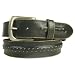 New Mens Black Embedded Bound Chain Leather Snap Belt