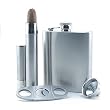 Four Piece Flask (7oz),Flask Funnel, Cigar Case & Cutter Gift Set