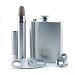 Four Piece Flask (7oz),Flask Funnel, Cigar Case & Cutter Gift Set