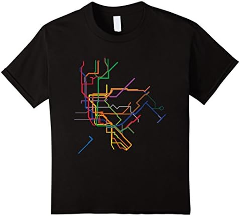 Kids NYC Subway Lines Map T-Shirt 4 Black