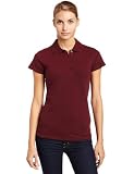 Southpole Juniors Basic Solid Color Polo Tee Burgundy Medium