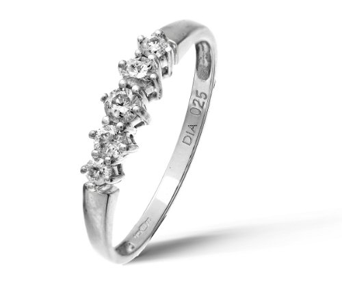 Damen-Ring 9 Karat (375) Wei&szlig;gold Diamant Gr. 50 (15.9) PR02707W-K Preisvergleich