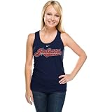 Cleveland Indians Women's Navy Bling Tank Top