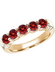 1.35 Ct Round Cognac Red SI1/SI2 Diamond 18K Yellow Gold Ring