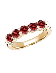 1.35 Ct Round Cognac Red SI1/SI2 Diamond 18K Yellow Gold Ring