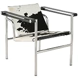 Speranze Lounge Chair (Black/White Cowhide)