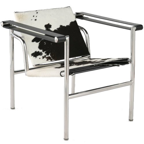 Euro Style Speranza Lounge; Blk&Wht Cowhide