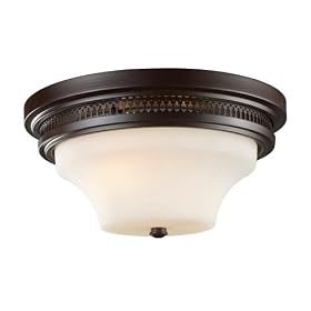 ELK Lighting 15025-2 2 Light Flush Mount in Oiled Bronze
