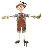 Garden Stake 3D Metal Outdoor Decor Scarecrow (39H) - Regal Art #A380