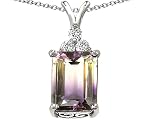 12.20 cts 925 14k Gold Plated Silver Genuine Ametrine Pendant LIFETIME WARRANTEE