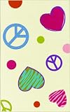 Kids Children Nursery Area Rug Carpet Ivory 5x7 girls hearts heart peace love Exact Size:4' 5 X 6' 9